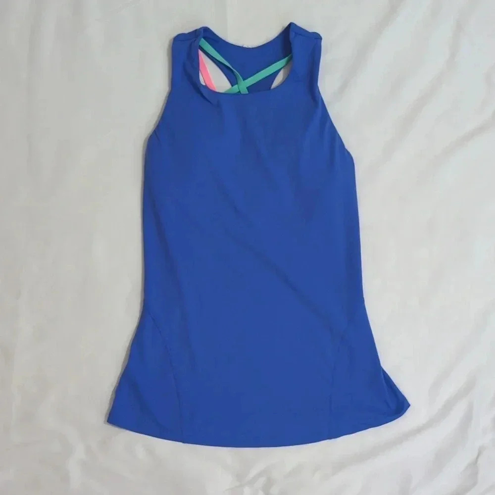 Fabletics Boost Built-In Bra Tank, Color Baja/Sea… - image 3